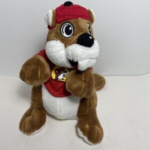 JAAG Buc-ee's Beaver Mascot Plush Stuffed Animal Red Shirt & Hat 10 inch EUC